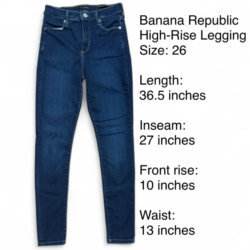 **SOLD** Banana Republic High-Rise Denim Leggings, size 26 - Picture 6 of 6